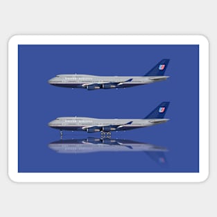 United 747-400 Battleship Gray Sticker